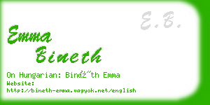 emma bineth business card